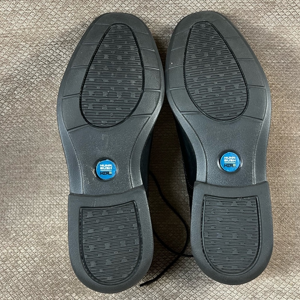 NUNN BUSH Men’s Black Wingtip Lace Up Leather Dress Shoes sz 9.5M LIKE NEW - Picture 12 of 16